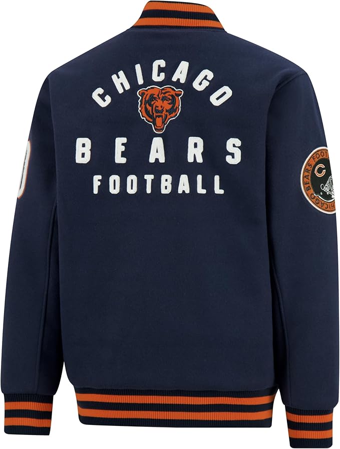 Ultra Game NFL Official Adults Classic Varsity Coaches Jacket Coat - Unisex, Chicago Bears, Team Color|Chicago Bears