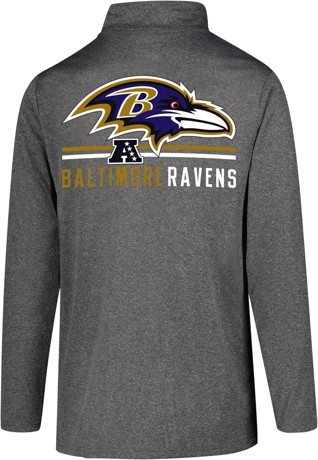 Ultra Game NFL Official Adults Super Soft Quarter Zip Long Sleeve T-Shirt - Unisex Baltimore Ravens|Baltimore Ravens