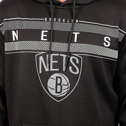 Ultra Game NBA Official Men’s Super Soft Midtown Hoodie Pullover Sweatshirt - Unisex, Brooklyn Nets, Black|Brooklyn Nets