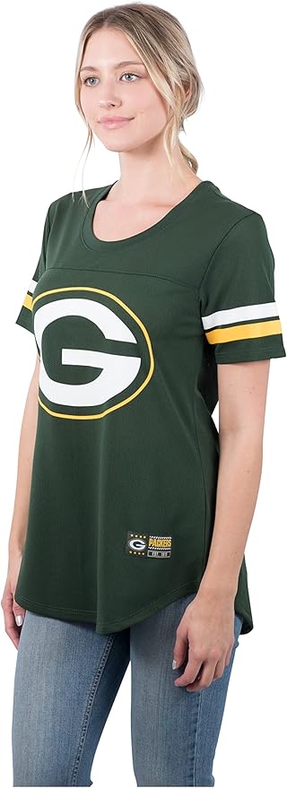 NFL Official Women's Super Soft Mesh Jersey T-Shirt|Green Bay Packers