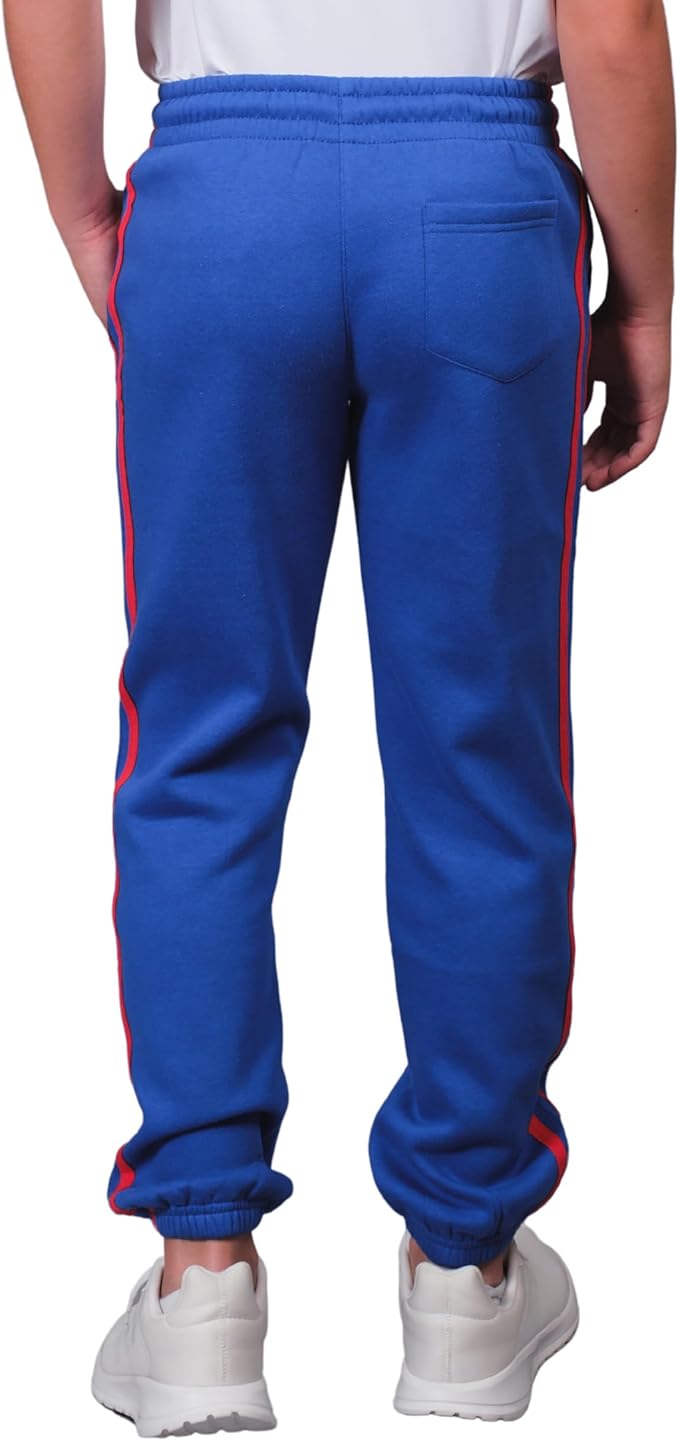 Ultra Game NFL Official Youth Super Soft Game Day Striped Jogger Sweatpants, Buffalo Bills, Team Color|Buffalo Bills