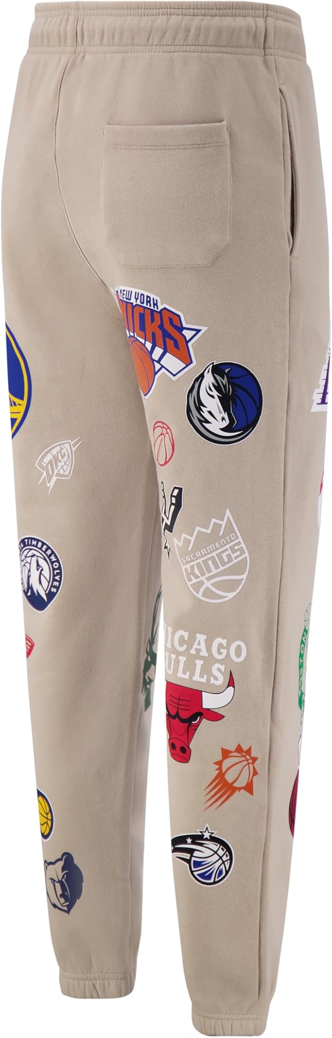 Ultra Game Men's NBA Official Super Soft Multi-Team Jogger Sweatpants, Multi-Team, Sand|Multi-Team