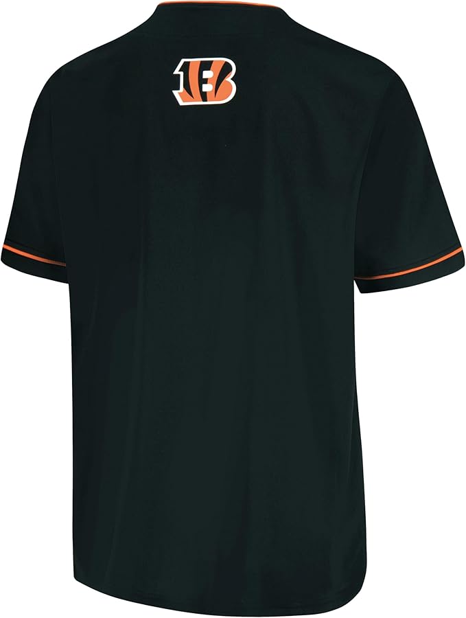 NFL Official Adults Game Day Button Down Baseball Mesh Jersey Shirt - Unisex|Cincinnati Bengals