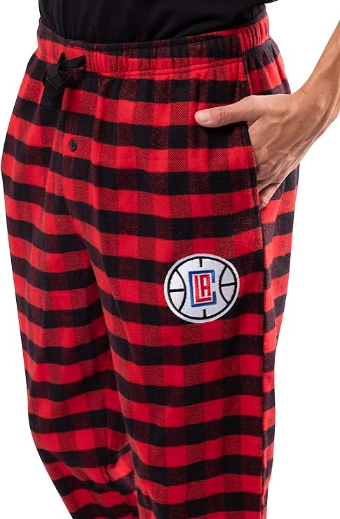 Ultra Game Adults Unisex's NBA Official Sleepwear Super Soft Flannel Pajama Loungewear Pants, Los Angeles Clippers|Los Angeles Clippers