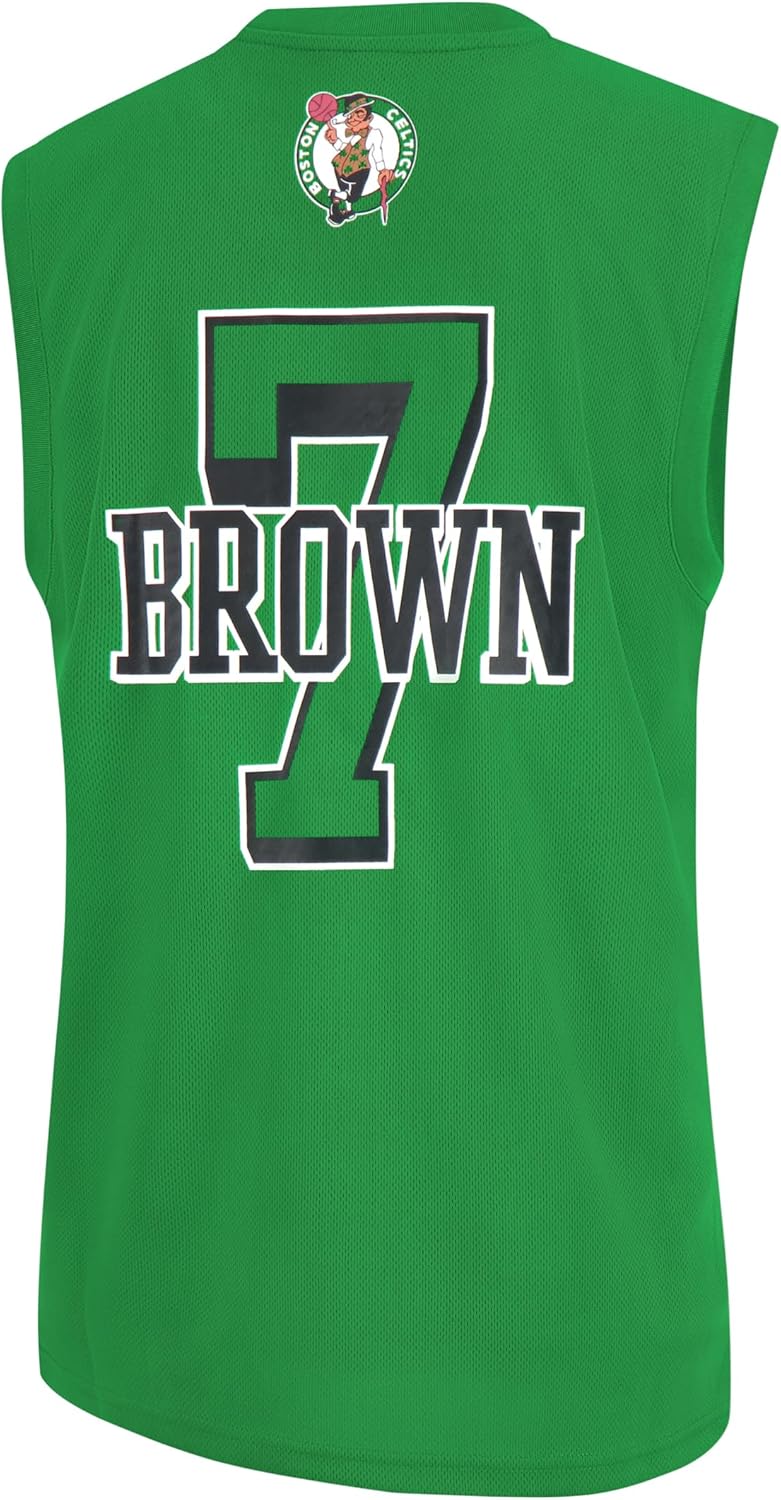 Ultra Game Men's NBA Official Sleeveless Players Mesh Tank Top Muscle T-Shirt, Boston Celtics - Jaylen Brown, Team Color|Boston Celtics - Jaylen Brown