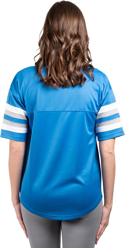 NFL Detroit Lions Womens Standard Lace Up Tee Shirt Penalty Box|Detroit Lions