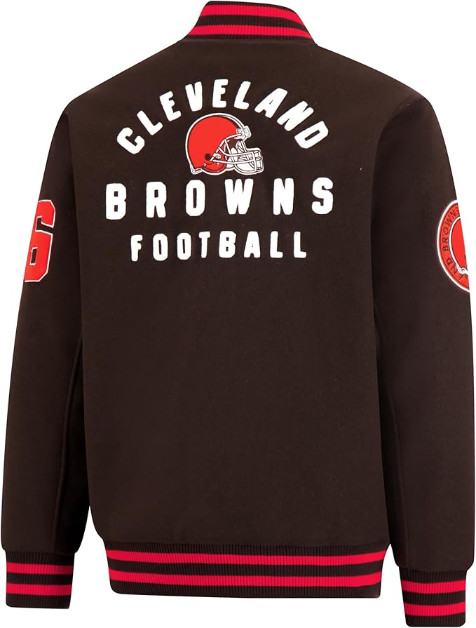 Ultra Game NFL Official Adults Classic Varsity Coaches Jacket Coat - Unisex, Cleveland Browns, Team Color|Cleveland Browns