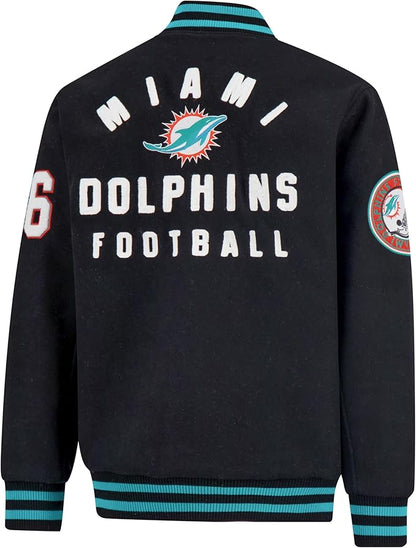 NFL Official Adults Classic Varsity Coaches Jacket Coat - Unisex|Miami Dolphins