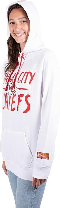 NFL Official Women's Super Soft Tie Neck Pullover Hoodie Sweatshirt|Kansas City Chiefs