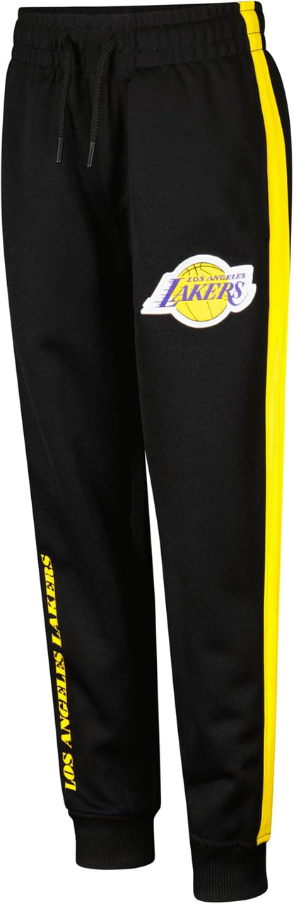 Ultra Game Youth NBA Official Super Soft Full Zip Active Track Jacket and Pants Set, Los Angeles Lakers, Black|Los Angeles Lakers