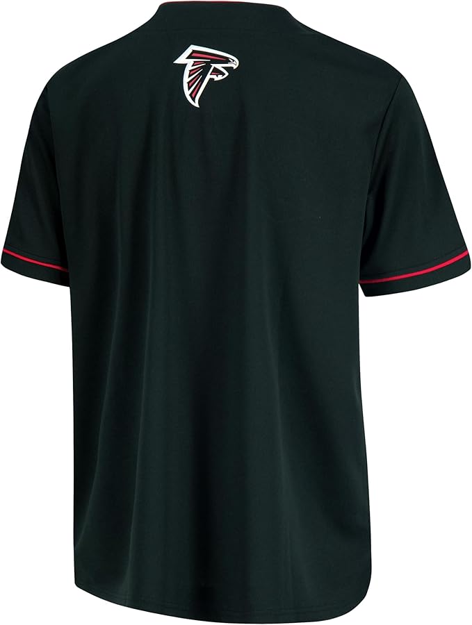 Ultra Game NFL Official Adults Game Day Button Down Baseball Mesh Jersey Shirt - Unisex, Atlanta Falcons, Team Color|Atlanta Falcons