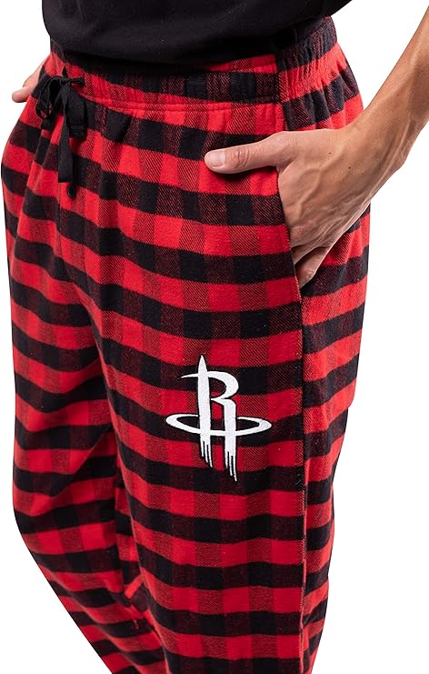 Ultra Game Adults Unisex's NBA Official Sleepwear Super Soft Flannel Pajama Loungewear Pants, Houston Rockets|Houston Rockets