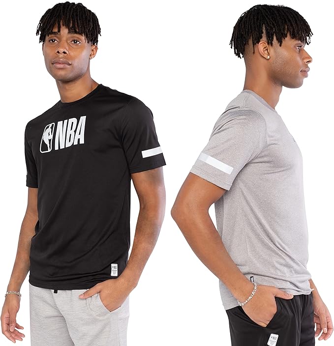 Ultra Game NBA Official Men’s Super-Soft 2 Pack Active Tee Shirt, NBA|NBA