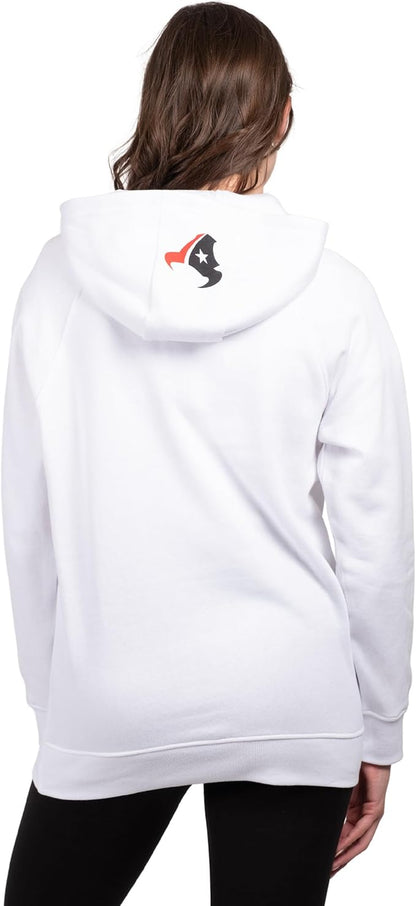 NFL Official Women's Super Soft Tie Neck Pullover Hoodie Sweatshirt|Houston Texans