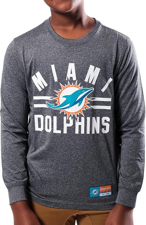 NFL Official Youth Super Soft Supreme Long Sleeve T-Shirt|Miami Dolphins