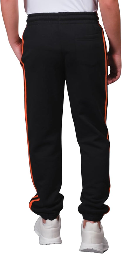 Ultra Game NFL Official Youth Super Soft Game Day Striped Jogger Sweatpants, Cincinnati Bengals, Team Color|Cincinnati Bengal