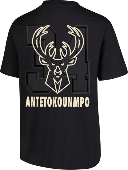 Ultra Game NBA Official Men's Standard Super Soft Fly High Players T-Shirt, Milwaukee Bucks - Giannis Antetokounmpo, Black|Milwaukee Bucks - Giannis Antetokounmpo