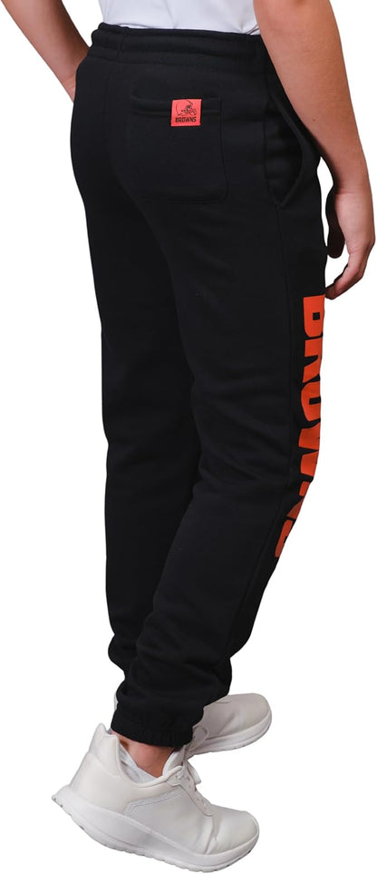 Ultra Game NFL Official Youth Super Soft Game Day Jogger Sweatpants, Cleveland Browns, Black|Cleveland Browns