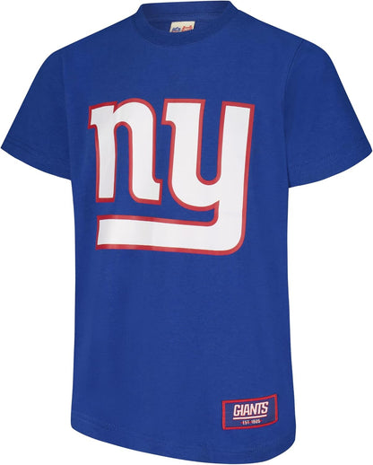 Ultra Game NFL Official Youth Super Soft 2 Pack T-Shirt Set, New York Giants|New York Giants