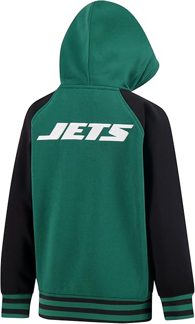 Ultra Game NFL Official Boy's Super Soft Full Zip Varsity Hoodie Sweatshirt, New York Jets, Team Color 2024|New York Jets