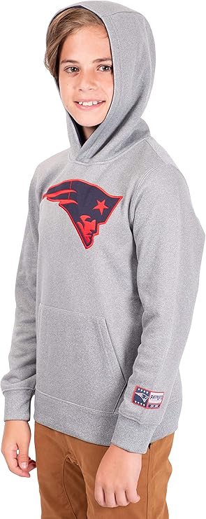 Ultra Game NFL Official Youth Super Soft Hoodie Sweatshirt Pullover - Warm Polyester Blend New England Patriots|New England Patriots