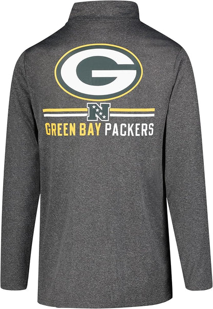 NFL Official Adults Super Soft Quarter Zip Long Sleeve T-Shirt - Unisex |Green Bay Packers