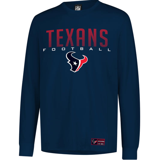 Ultra Game NFL Official Adults Super Soft Game Day Long Sleeve T-Shirt - Unisex, Houston Texans, Team Color|Houston Texans