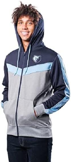 Ultra Game NBA Memphis Grizzlies Men's Contrast Back Cut Full Zip Hoodie Sweatshirt|Memphis Grizzlies - UltraGameShop