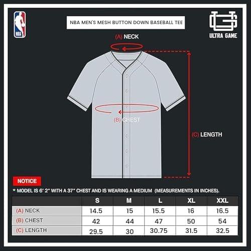 Ultra Game NBA Miami Heat Men's Mesh Button Down Baseball T-Shirt|Miami Heat - UltraGameShop