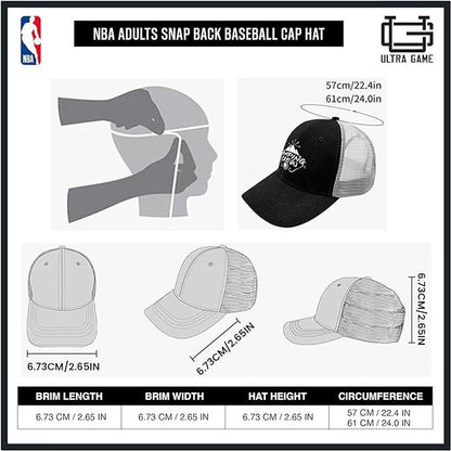 Ultra Game NBA Official Men’s Twill Snap Back Ultimate Baseball Cap Hat - Unisex, Miami Heat, Black, 1SIZE|Miami Heat