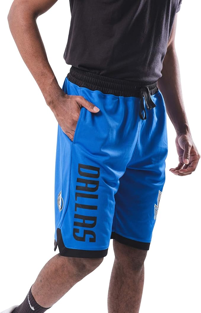 Ultra Game NBA men's Official Players Active Soft Workout Basketball Training Shorts, Dallas Mavericks - Luka Doncic|Dallas Mavericks