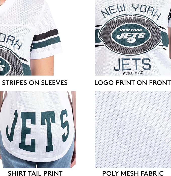 NFL Womens Soft Mesh Jersey Varsity Tee Shirt|New York Jets