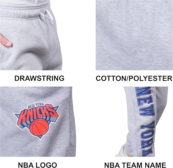 Ultra Game Youth's NBA Official Super Soft Game Day Jogger Sweatpants, Denver Nuggets, Heather Gray|Denver Nuggets