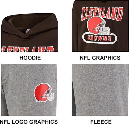 NFL Official Youth Super Soft Jogger & Hoodie Sweatshirt Set|Kansas City Chiefs