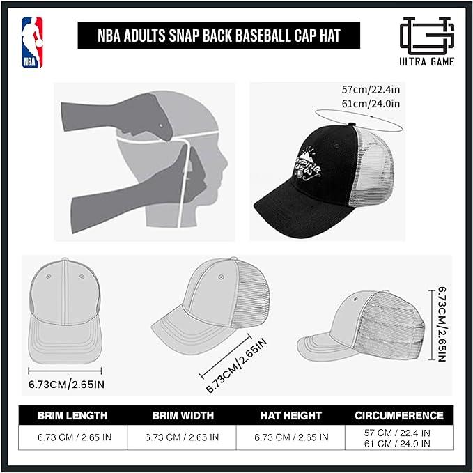 Ultra Game NBA Official Men’s Twill Snap Back Ultimate Baseball Cap Hat - Unisex, Philadelphia 76ers, Black, 1SIZE|Philadelphia 76ers