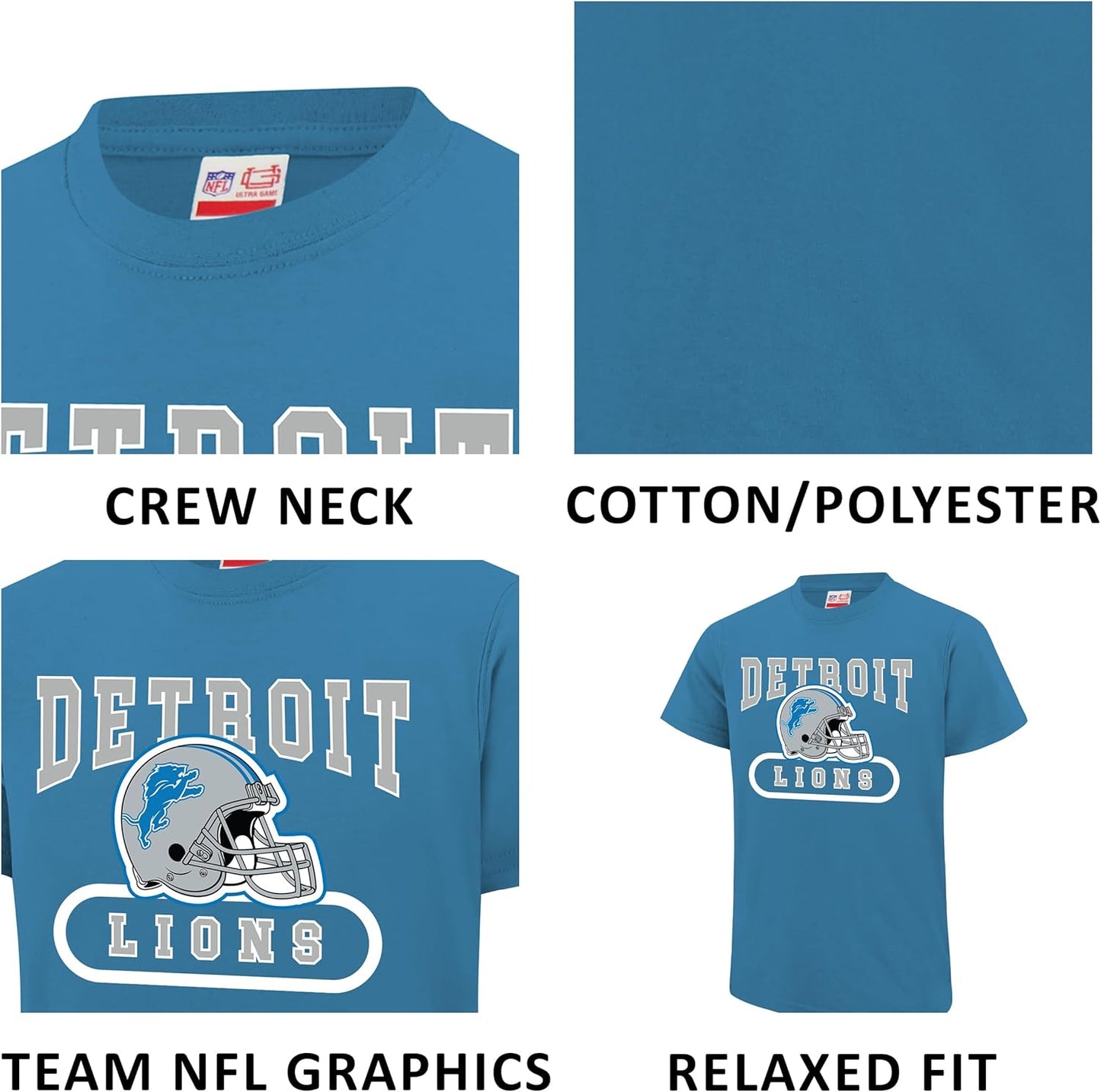 NFL Official Youth Super Soft Game Day T-Shirt|Detroit Lions