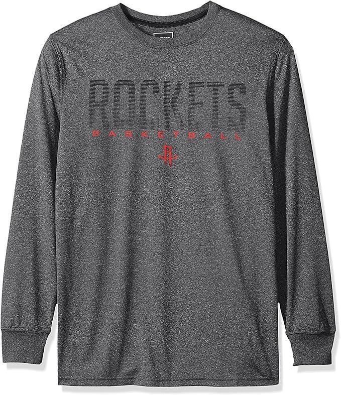 Ultra Game NBA Official Men’s Super Soft Game Day Long Sleeve T-Shirt - Unisex Houston Rockets|Houston Rockets