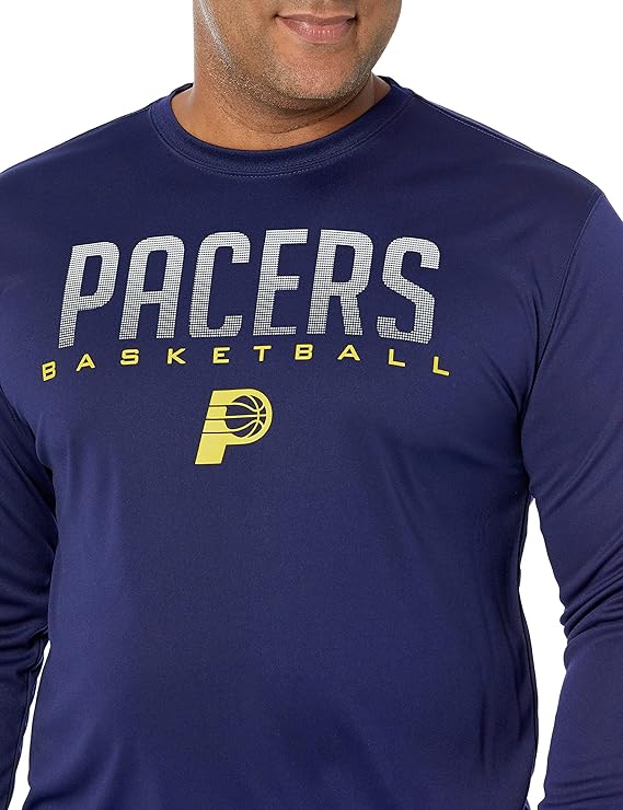 Ultra Game NBA Official Men’s Super Soft Game Day Long Sleeve T-Shirt - Unisex, Indiana Pacers, Heather Charcoal|Indiana Pacers