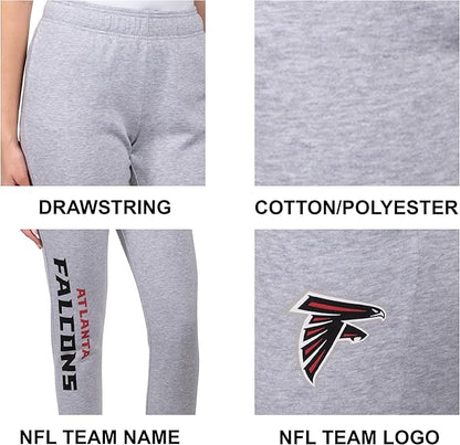 Ultra Game NFL Official Women's Super Soft Fleece Jogger Sweatpants, Atlanta Falcons|Atlanta Falcons