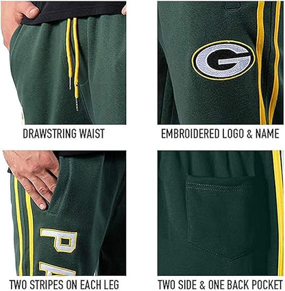 NFL Official Adults Active Super Soft Fleece Game Day Jogger Sweatpants - Unisex|Green Bay Packers