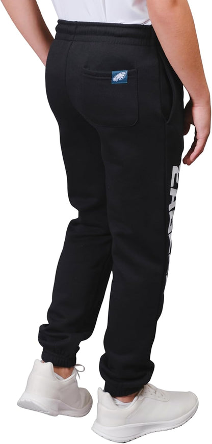 Ultra Game NFL Official Youth Super Soft Game Day Jogger Sweatpants, Philadelphia Eagles, Black|Philadelphia Eagles