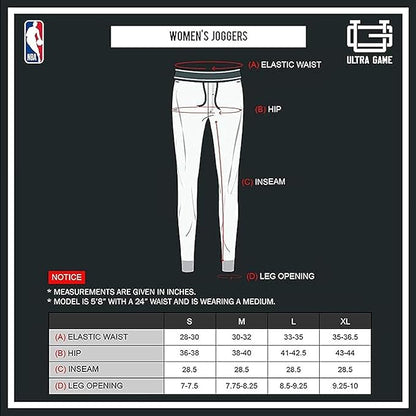 Ultra Game NBA Official Women's Super Soft Active Fleece Sweatpants Joggers, New York Knicks|New York Knicks