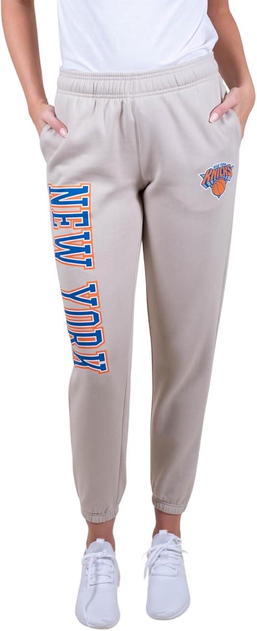 Ultra Game NBA New York Knicks Women's Super Soft Active Fleece Sweatpants Joggers|New York Knicks - UltraGameShop