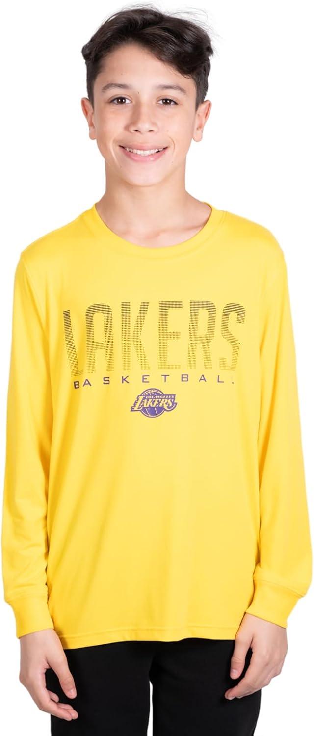 Ultra Game NBA Los Angeles Lakers Boys Super Soft Long Sleeve Active T-Shirt|Los Angeles Lakers - UltraGameShop