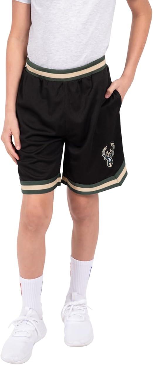 Ultra Game NBA Milwaukee Bucks Boys Active Knit Slam Basketball Training Shorts|Milwaukee Bucks - UltraGameShop