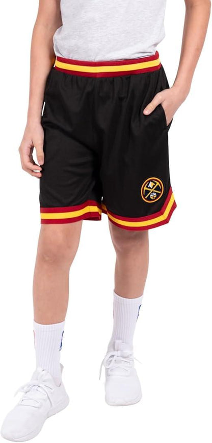 Ultra Game NBA Denver Nuggets Boys Active Knit Slam Basketball Training Shorts|Denver Nuggets - UltraGameShop