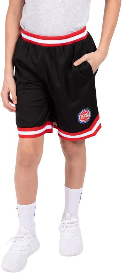 Ultra Game NBA Detroit Pistons Boys Active Knit Slam Basketball Training Shorts|Detroit Pistons - UltraGameShop