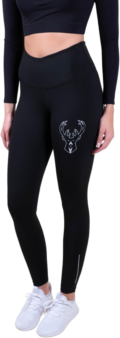 Ultra Game NBA Milwaukee Bucks Women's Super Soft Lightweight Leggings Fitness Sport Yoga Active Pants|Milwaukee Bucks - UltraGameShop