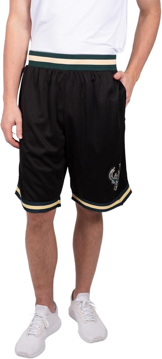 Ultra Game NBA Milwaukee Bucks Men's Active Knit Basketball Training Shorts|Milwaukee Bucks - UltraGameShop