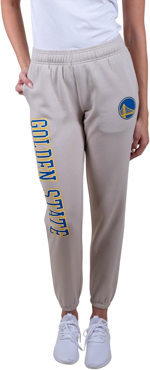 Ultra Game NBA Official Women's Super Soft Active Fleece Sweatpants Joggers, Golden State Warriors|Golden State Warriors